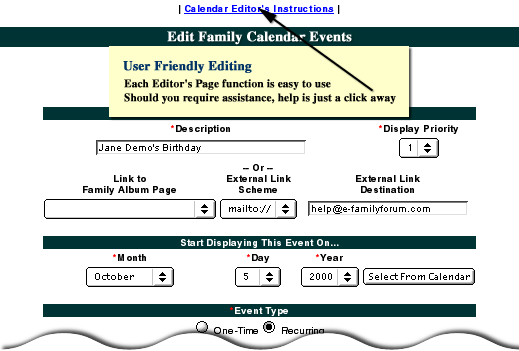 e-Family Forum - Forum Tour - User Friendly Editing